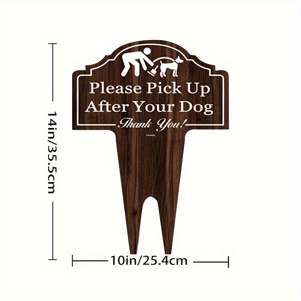 TEMU 2d Flat - A 2d Flat Sign For Suitable For Yards, Made Of Wood, Durable And . Please Clean Up After Your Dog. A Lawn Sign, Suitable For