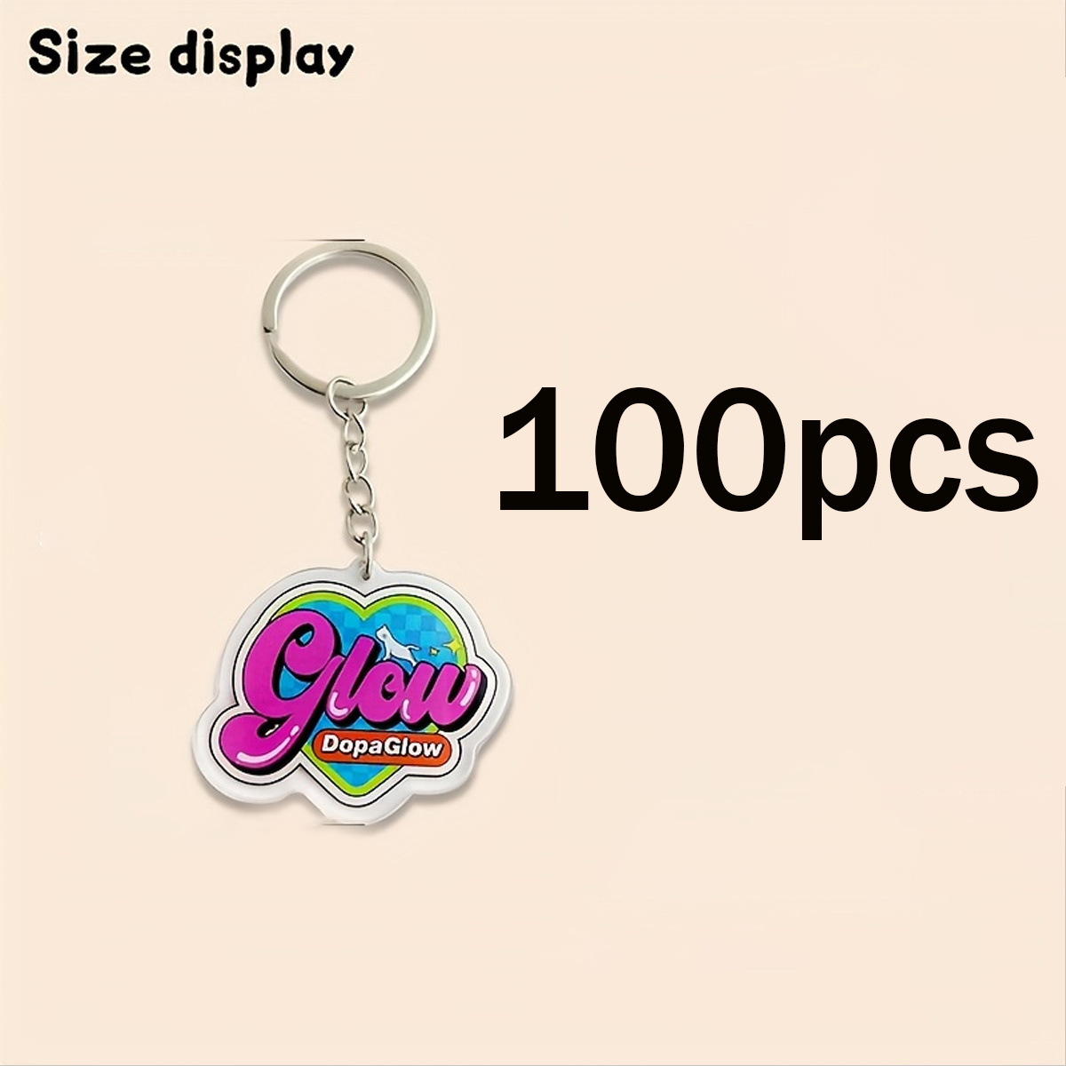Darilo zanjo/zanj 100/50/30 kosov [Po ] Personaliziran ploski akrilni obesek za ključe z logotipom po , lahko se potiskajo logotipi podjetij in