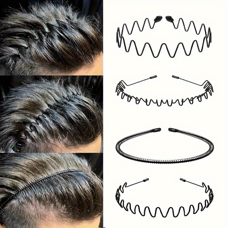 4pcs mens hairbands for washing face hair tightening bands invisible hair pressing wave headbands hair ties for sports head accessories
