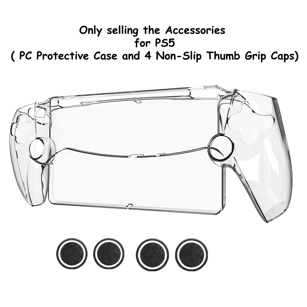 TEMU For Ps Portal Case Compatible Remote Player Cover With 4 Non-slip Thumb Grips - Clear Pc Hardshell Case Suitable For Playstation Portal