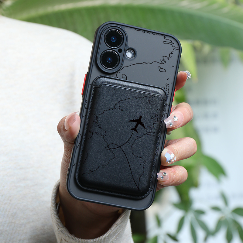 TEMU Phone Case: 2pcs Set Creative Route Map Pattern Magnetic Phone Case & Fashionable Luxury Artificial Leather Magnetic Property Multi-functional