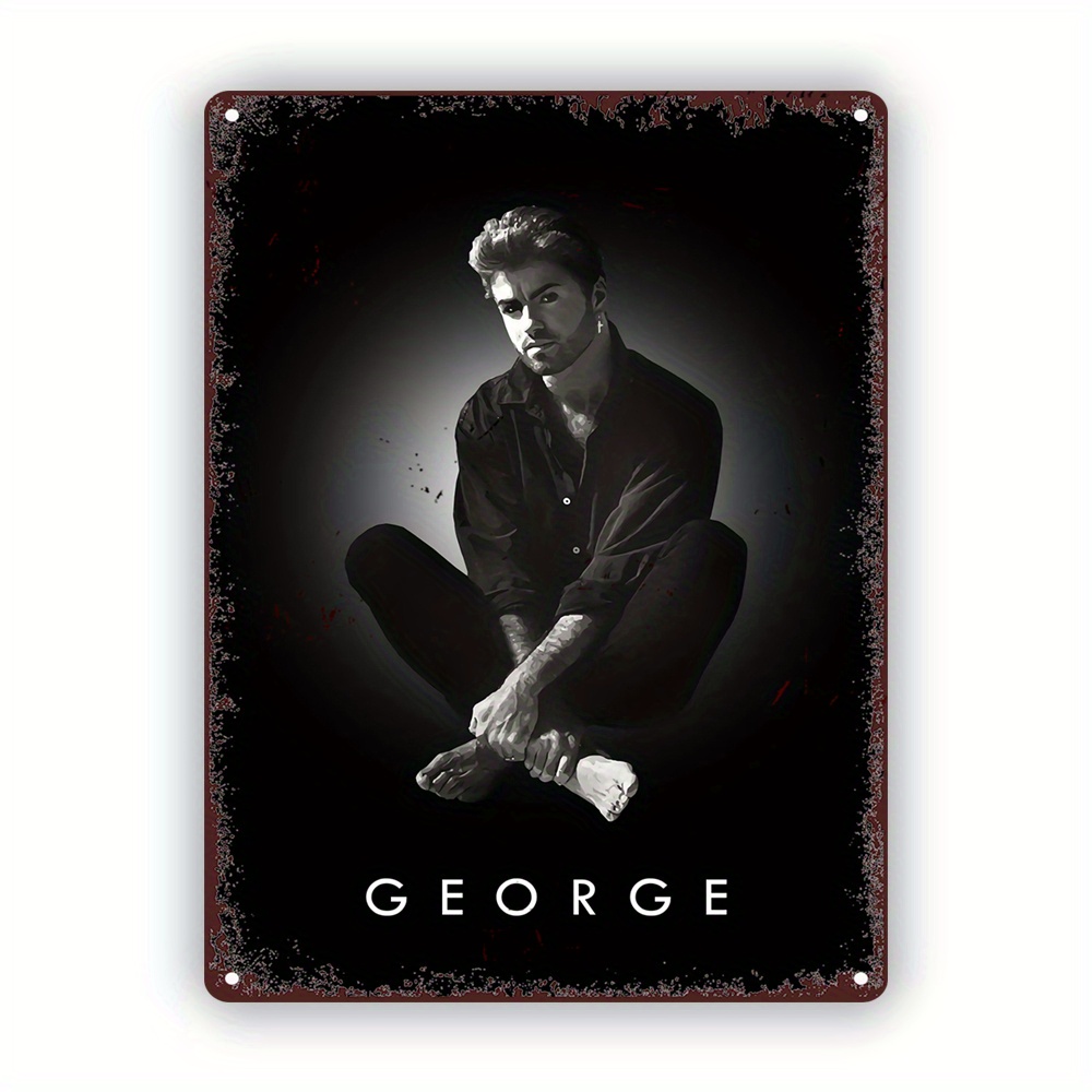 

Gem, Vintage George Music-inspired Metal Sign - Monochrome Tin For Living Room, Bar, Or Pub Decor, 8x12 Inches, Room Decor