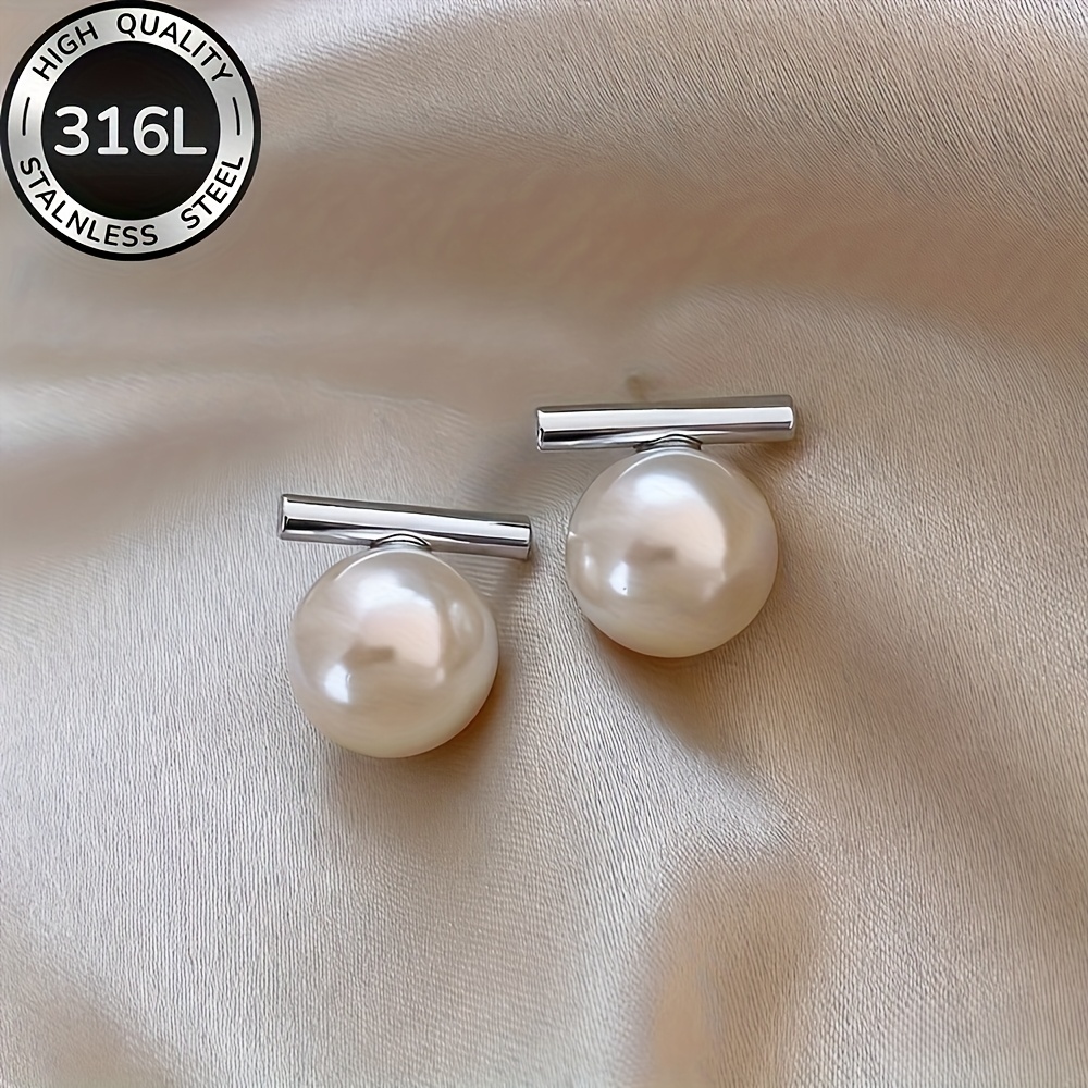 TEMU Juego de 2 pendientes y elegantes, joyería de acero inoxidable, pendientes de moda para mujer, estilo elegante y minimalista, adecuados para uso