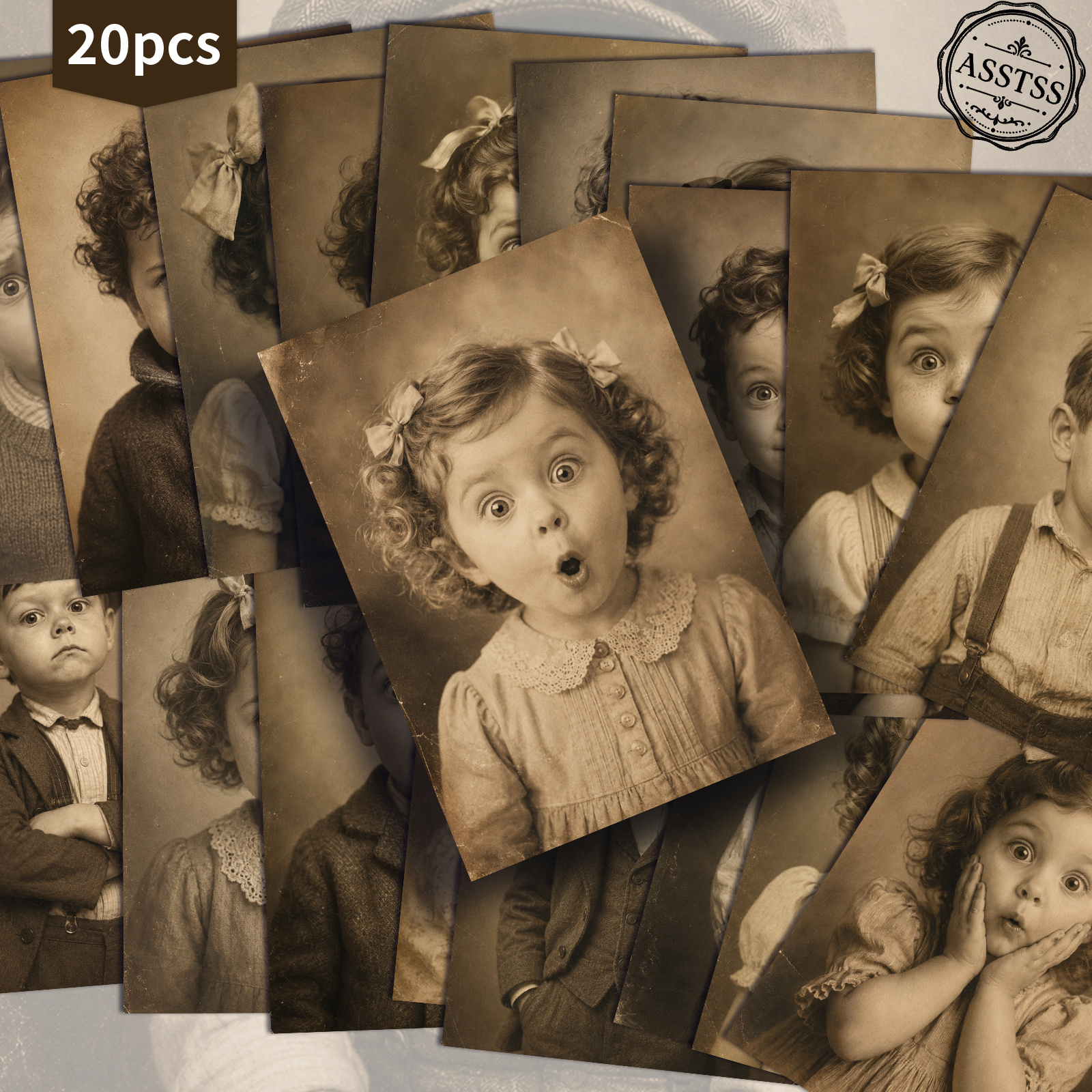 TEMU 20-pack Asstss Vintage Shocking Baby Postcards - 4x6 Inches Retro Junk Journal Supplies, Classic Pinup Illustrations Collectible Decorative