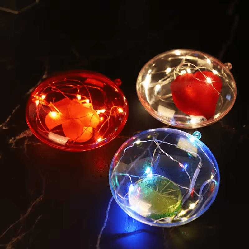 TEMU 12 adornos esféricos de plástico transparente de 7 cm, decoraciones para árboles de Navidad y , recuerdos de , transparentes, adecuados para el