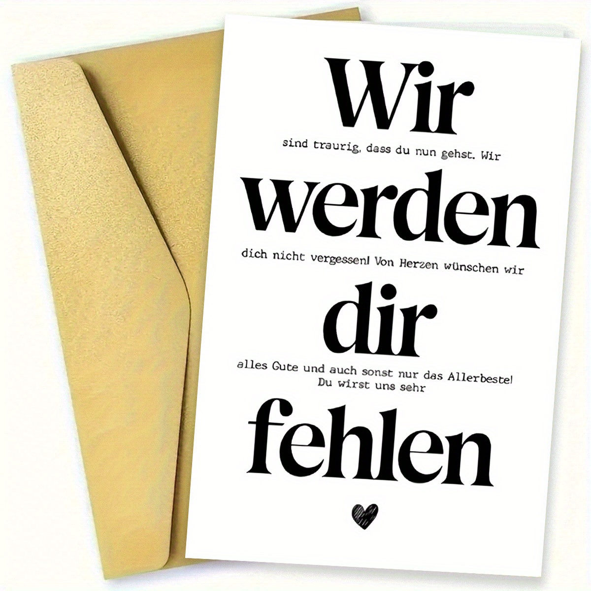 1pc Of A German Farewell Card, Perfect For And Coworkers To Give When Or From A Job, Featuring A Creative Text Design That , ' ', With A Tidy Layout