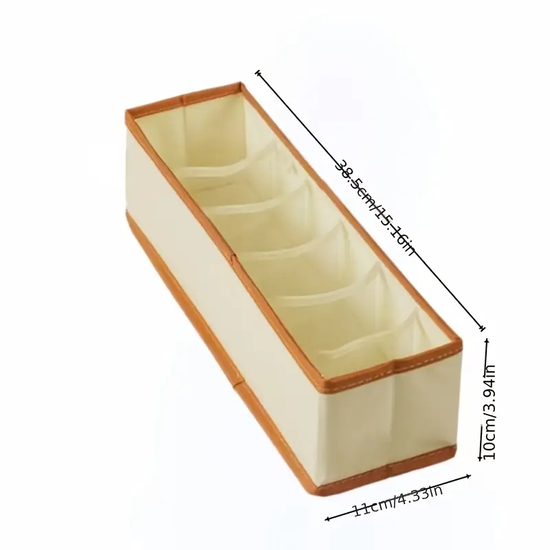 TEMU Boîte de rangement pour sous-vêtements à 6 compartiments, support de ceinture, boîte de rangement pour ceintures, 6 compartiments, convient pour