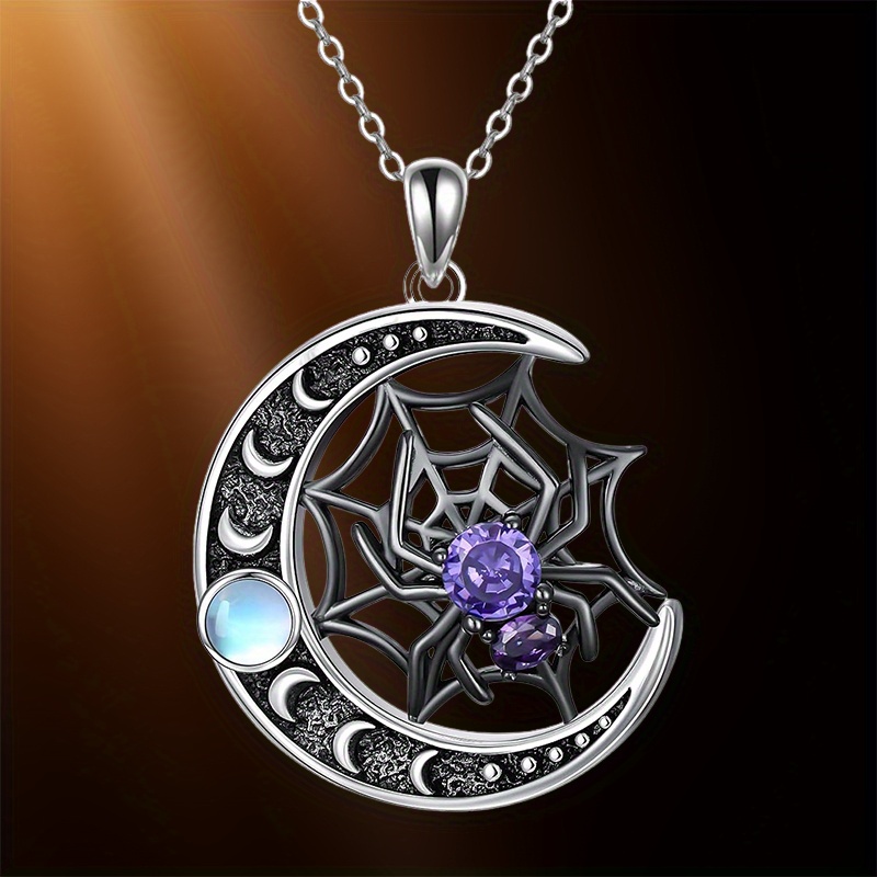 TEMU Collier avec pendentif araignée tendance et élégant, cadeaux d'anniversaire , bijoux commémoratifs d'anniversaire, cadeaux d'Halloween, cadeaux