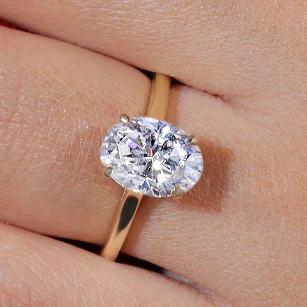 Women's 1/2/3 Carat Synthetic Moissanite Oval Ring