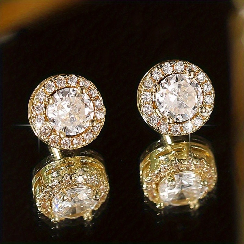 1pair 0.5/1/2/3 Carat 925 Silvery Round Moissanite Earrings