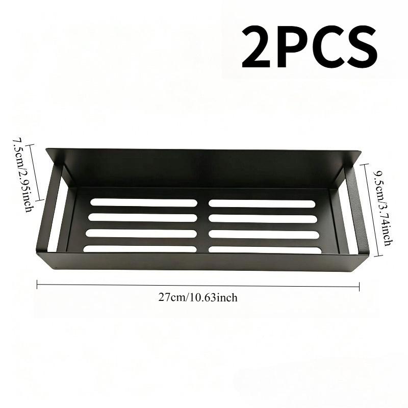TEMU 2 Pack Magnetic Refrigerator Organizer Set, No-drill Storage Baskets, Heavy-duty Fridge Side Spice Rack Shelf, Multi-use Magnetic Holder For