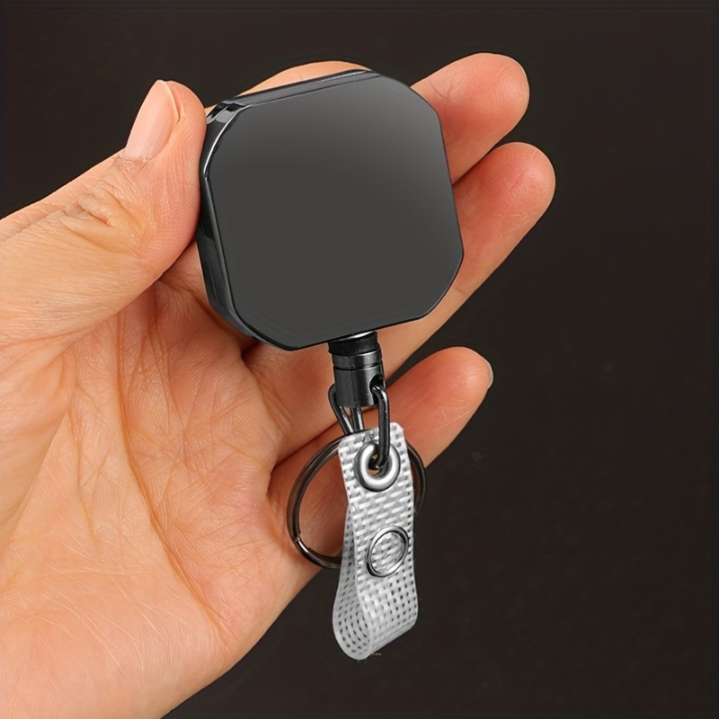 

Heavy-duty Retractable Badge Reel Keychain For Men - Elegant Aluminum Id Holder With Belt Clip & Key Ring