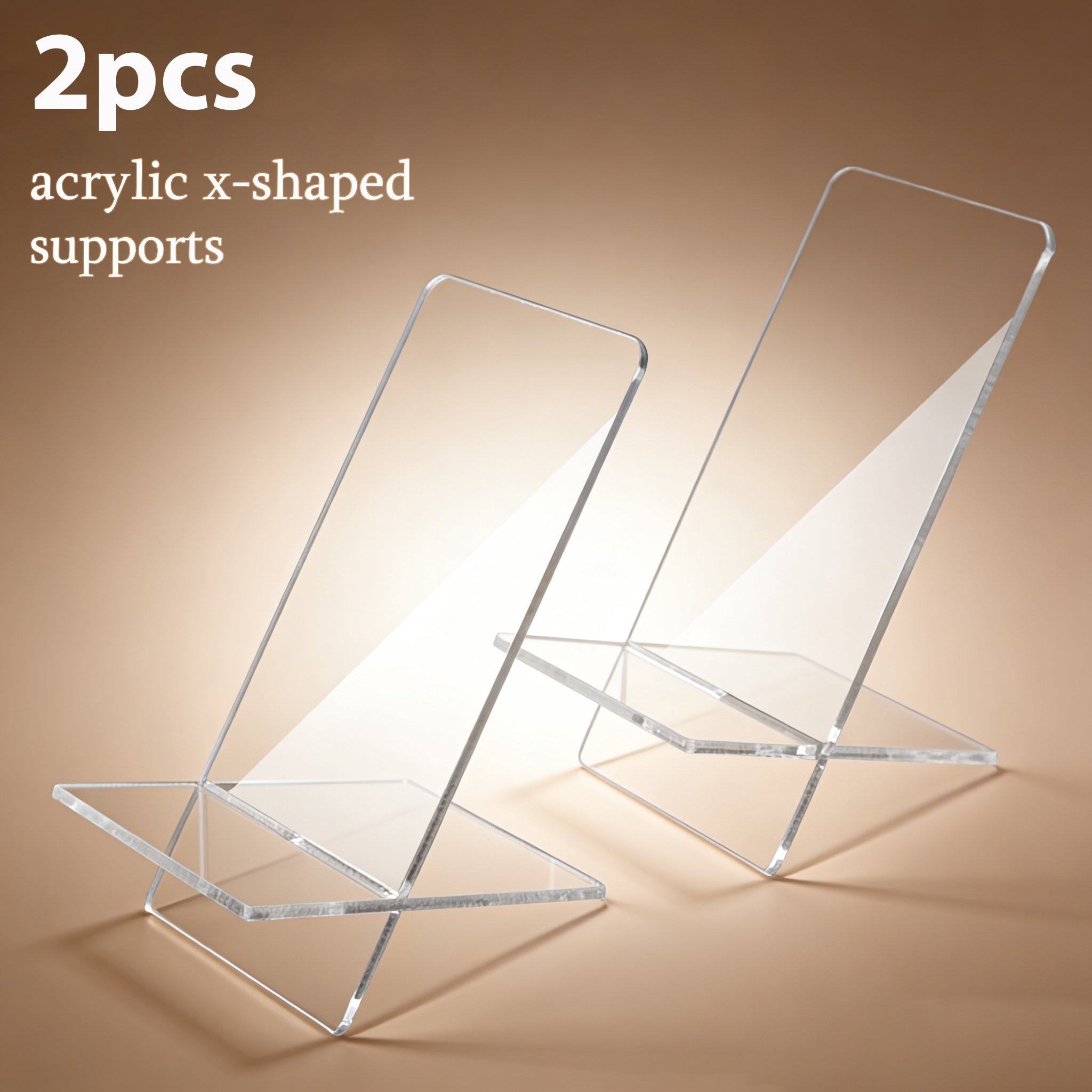 TEMU Lot de 2 supports de téléphone en acrylique transparent, détachables, ultra-minces et portables, présentoir/porte-téléphone multifonctionnel,