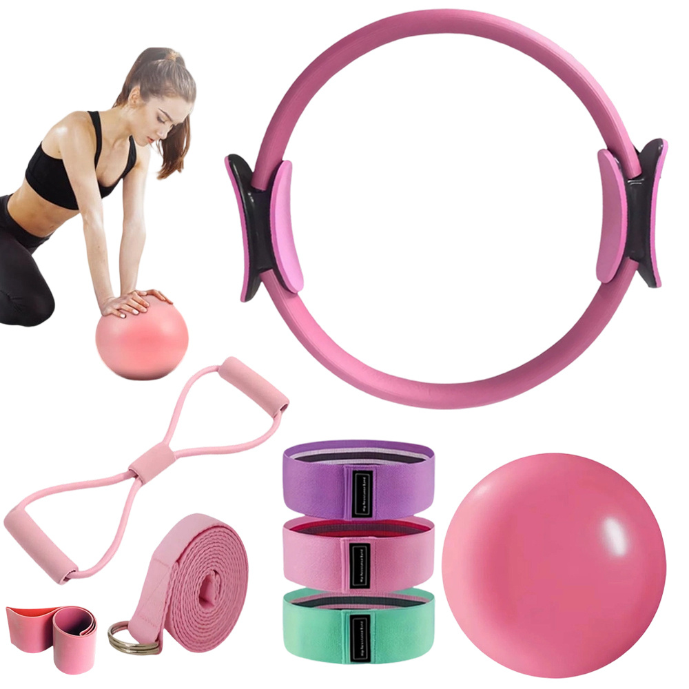 Kit With Pilates Ring Glute Training Strap Yoga Ball Resistance Band 4 Elastic Bands, The Needs Of , Gym Use And Fitness