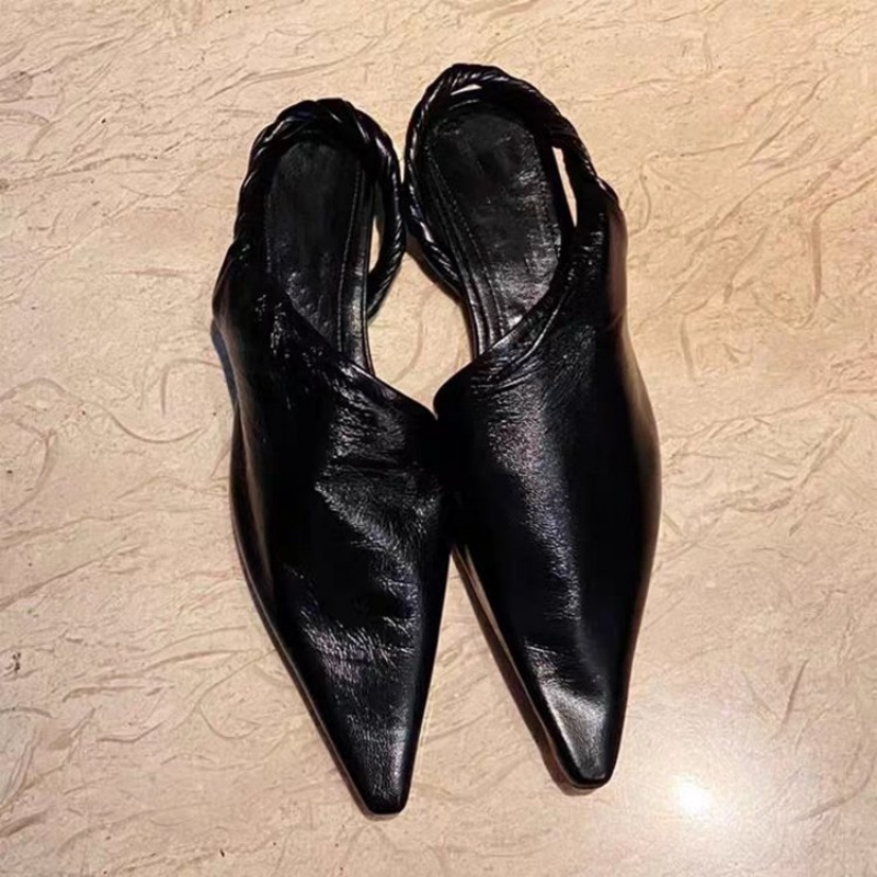Image of Minimalist Slingback Flats Ladies, Pointed Toe Twisted Strap Mules, Fashionable Shoes For Work And Casual Wear, Women Shoes