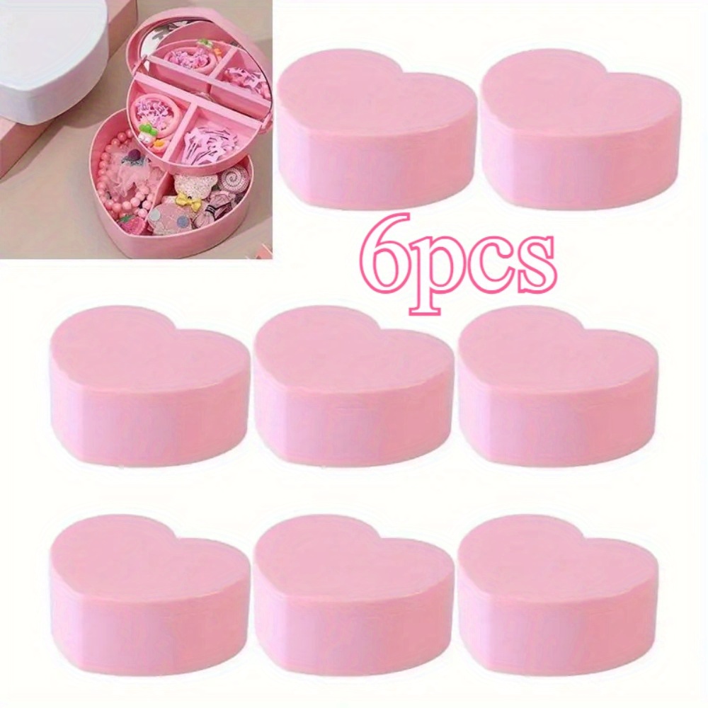 6pcs heart shaped jewelry box double layer   storage box lined with fabric used for earrings necklaces bracelets watches decorative plastic storage box jewelry storage box decorative box safe closing necklace organizer bracelet holder   fabriclined interior sturdy construction   fashion enthusiasts jewelry boxes Product details 4