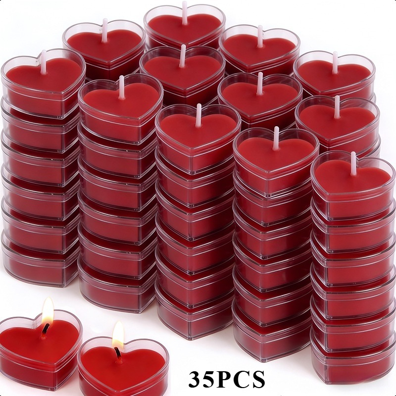 TEMU A Collection Of 72 Heart-shaped Lights, Each Lasting About 1.5 Hours Without Producing Smoke, Ideal For Events Such As Valentine's Day, Proposals, Weddings, And Celebrations