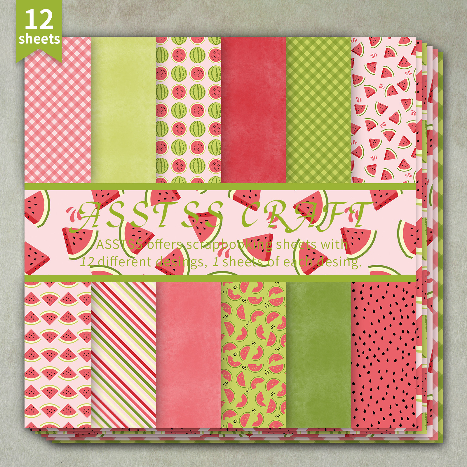 TEMU 12-sheet Asstss Heavyweight Scrapbooking Paper Pad Suitable For Journaling, Collage Art & Crafts - 6"x6" Gingham & Floral Cardstock Sheets With
