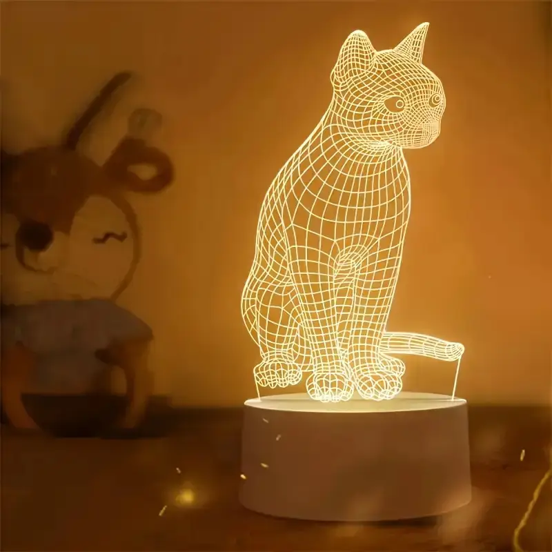 3d cat shaped led table lamp usb powered desk light warm ambient glow no batteries needed bedroom decor unique gift idea cat decor indoor lighting modern lighting durable construction decorative lighting Product details 3