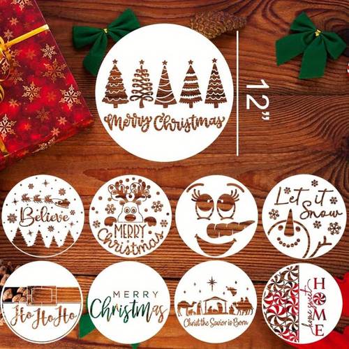 christmas stencils for painting on wood 12 inch christmas stencil xmas holiday stencil round believe snowman templates for porch door decor