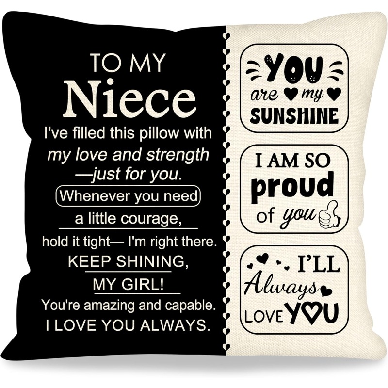 TEMU Niece's Birthday Gift From Aunt And Uncle Ideas Christmas Halloween Decorative Throw Pillow Covers Cases For Home Couch , Without Pillow Core