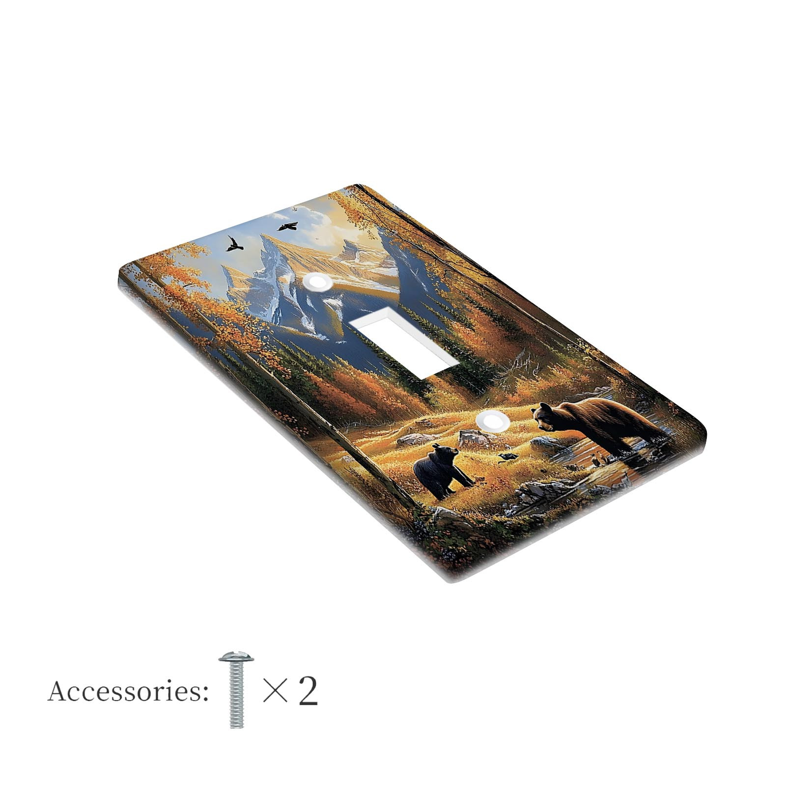 TEMU 1pc 1gang/2gang Light Switch Covers Decorative Wall Plate Electrical For Country Bathroom Bedroom Living Room Decoration
