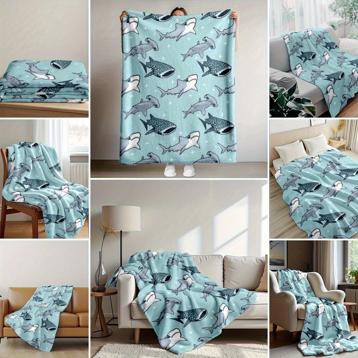 shark blanket sold on Temu United States