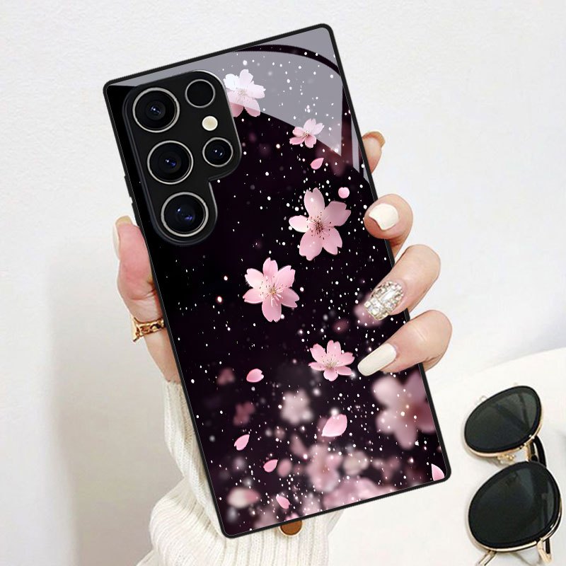 TEMU Phone Case - Cherry Pink Petal Falling Print Design Phone Case Suitable For For Galaxy S9+/s10/s20+/s20 Ultra/s21 5g/s21+/s22/s23 Plus/s24
