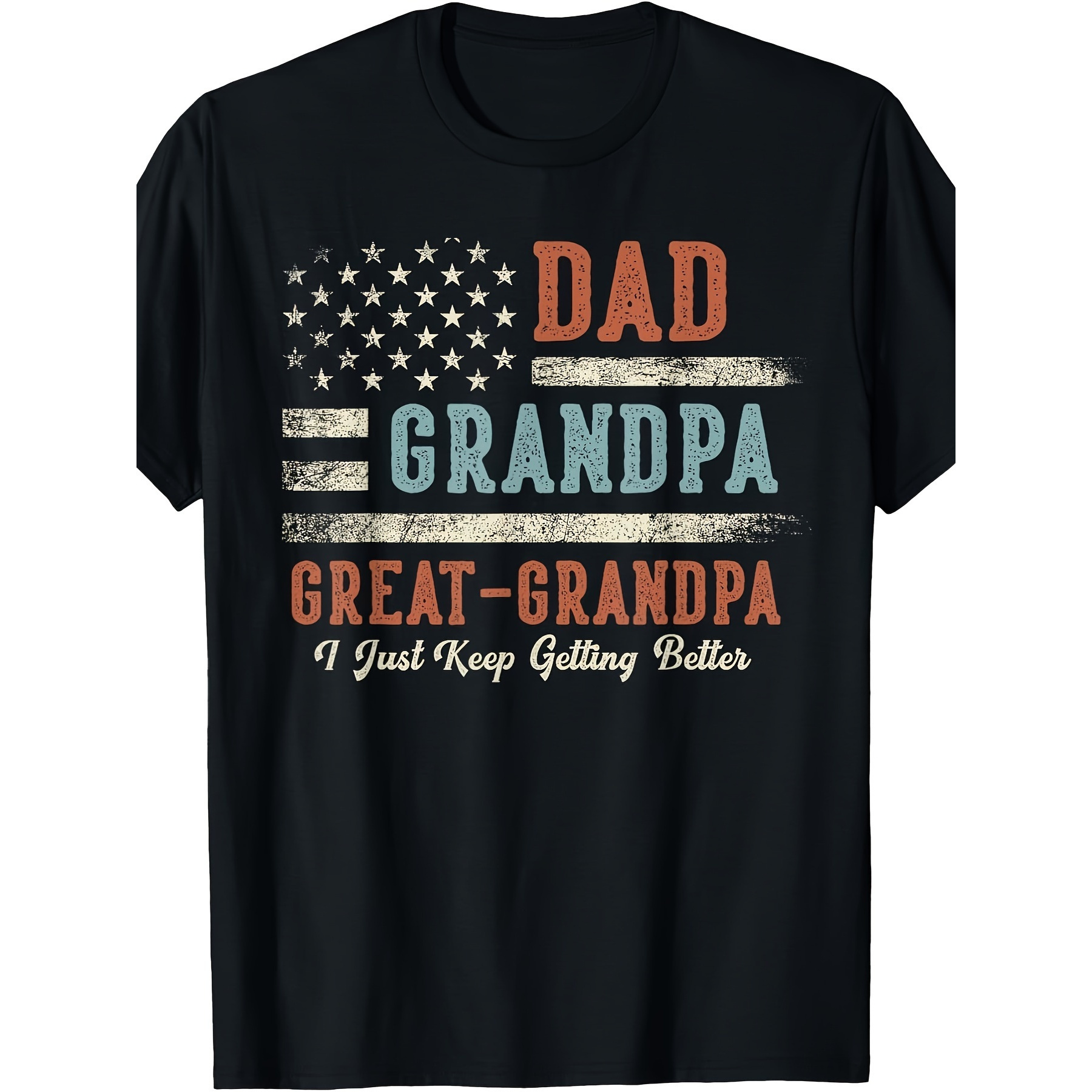 

Dad, & Great- 'i'm ' Graphic Tee - 100% Cotton, Casual Round Neck T-shirt For Men, Machine Washable