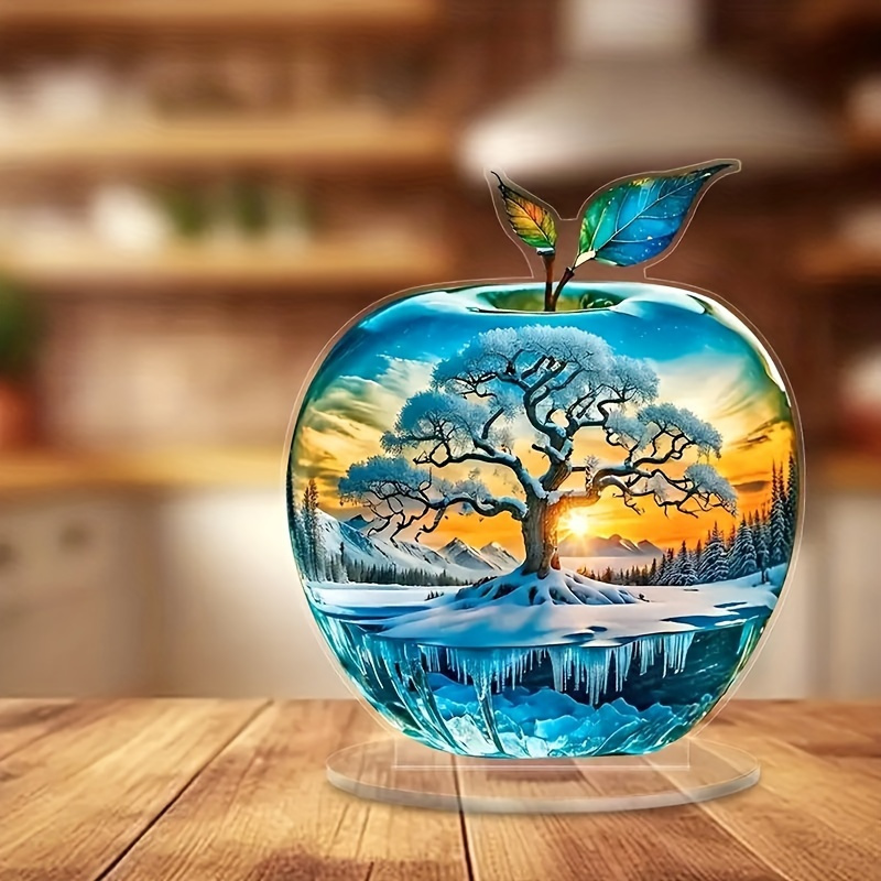 

2d Flat, 1pc 2d Flat Acrylic Of Life Acrylic Table Decor - 8x8 Inch With Stand, Home & Garden For Bedroom, Living Room, Kitchen