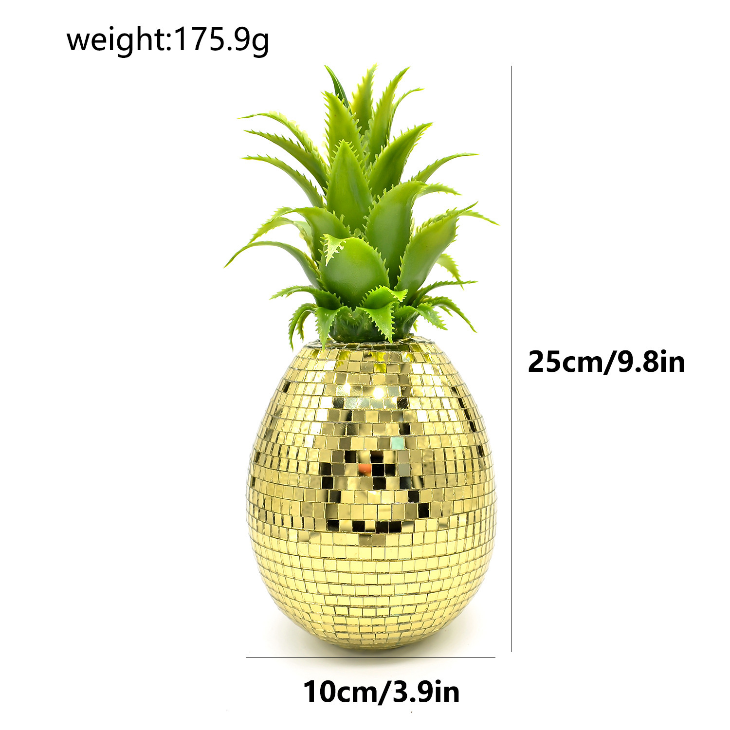 E-shop Vintage Ananas mit goldenem Spitzenkopf - Schaumstoff-Ananas-Fruchtdeko für Zuhause, Partydekoration, Tischdekoration - & Pflege, elegante