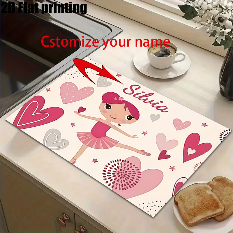 TEMU Manteleta con personalizado y diseño de niña bailarina , decoración de lavable, para mesa auxiliar, tapete de mesa de estilo , manteleta para ,