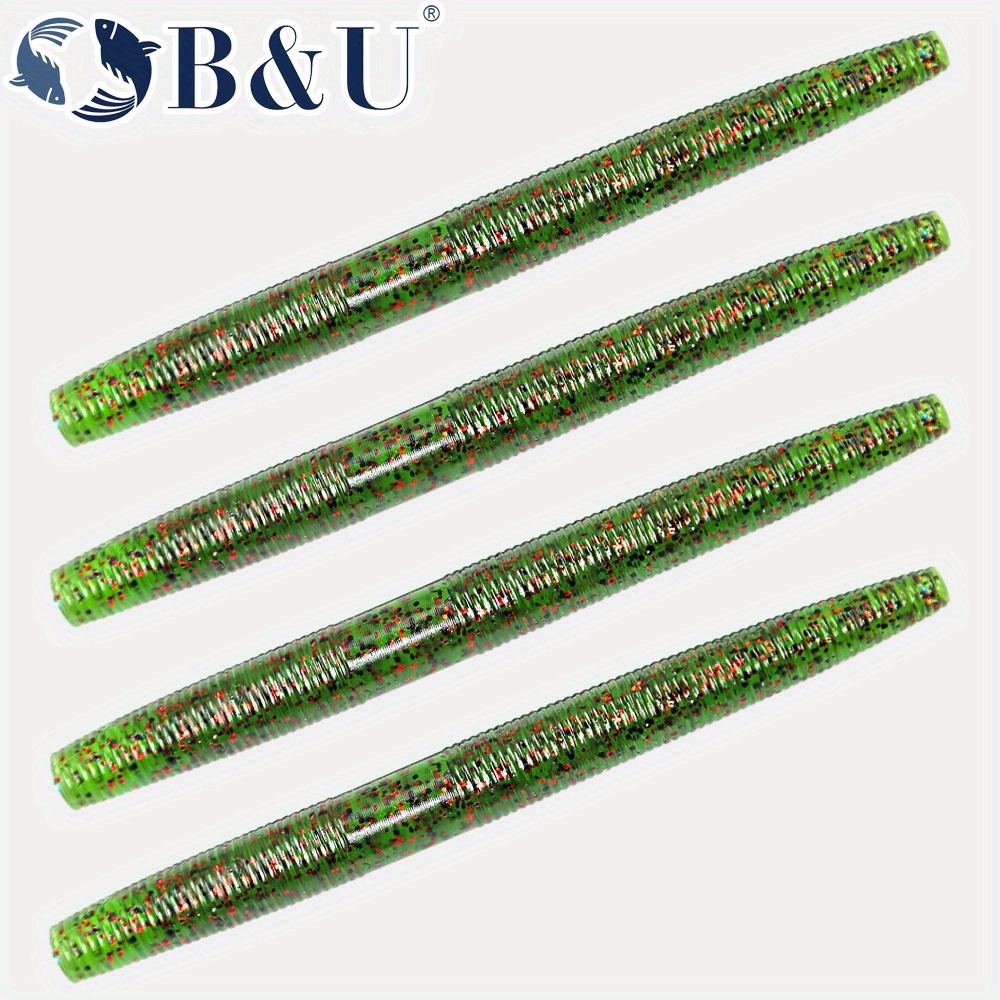 b u】138mm tpr センコーワームバス釣りルアー ソフト