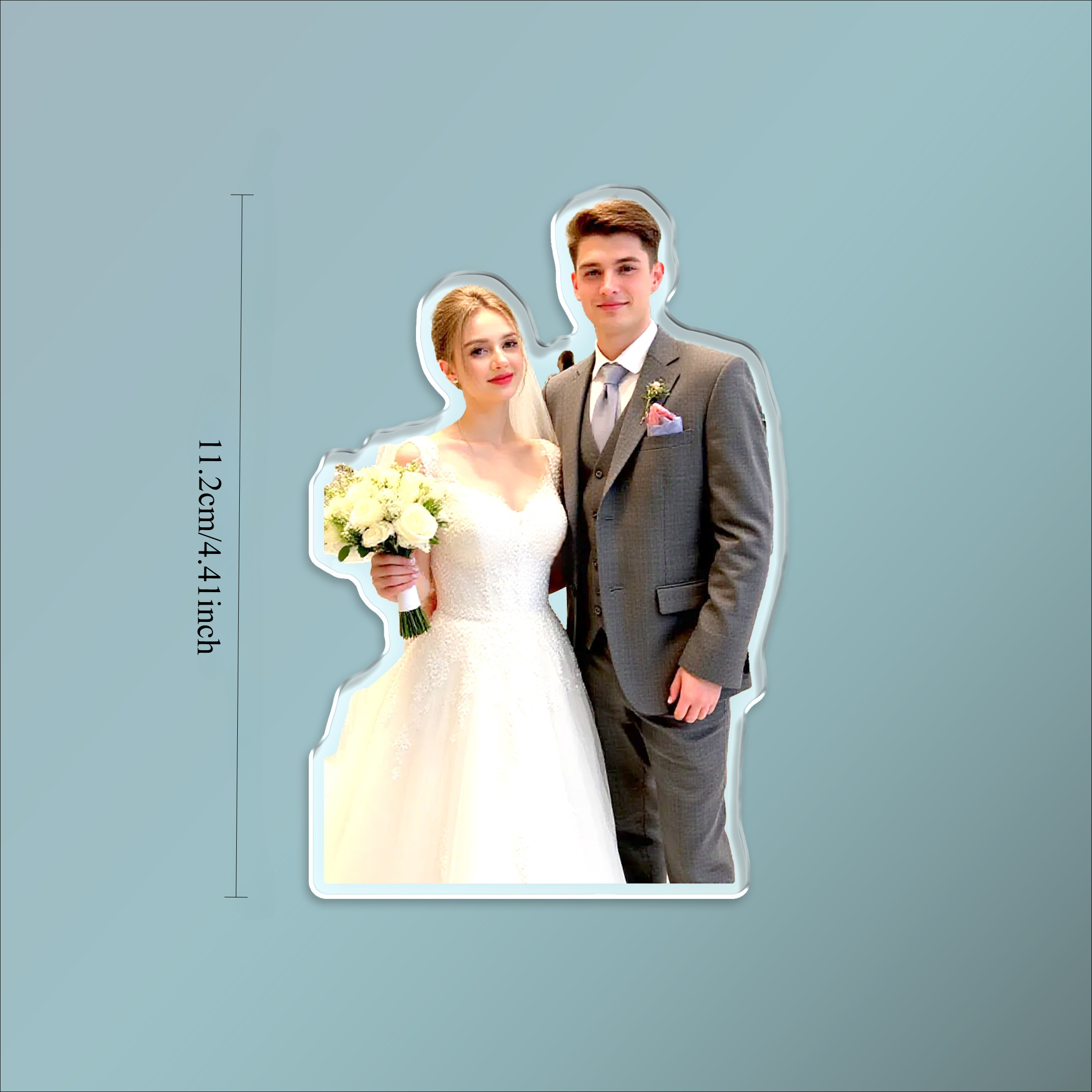 TEMU 1pc Custom Photo Magnetic Fridge Magnet Suitable For Family Photos, Wedding, Pet Pictures - Personalized Picture Display With Magnetic , Acrylic