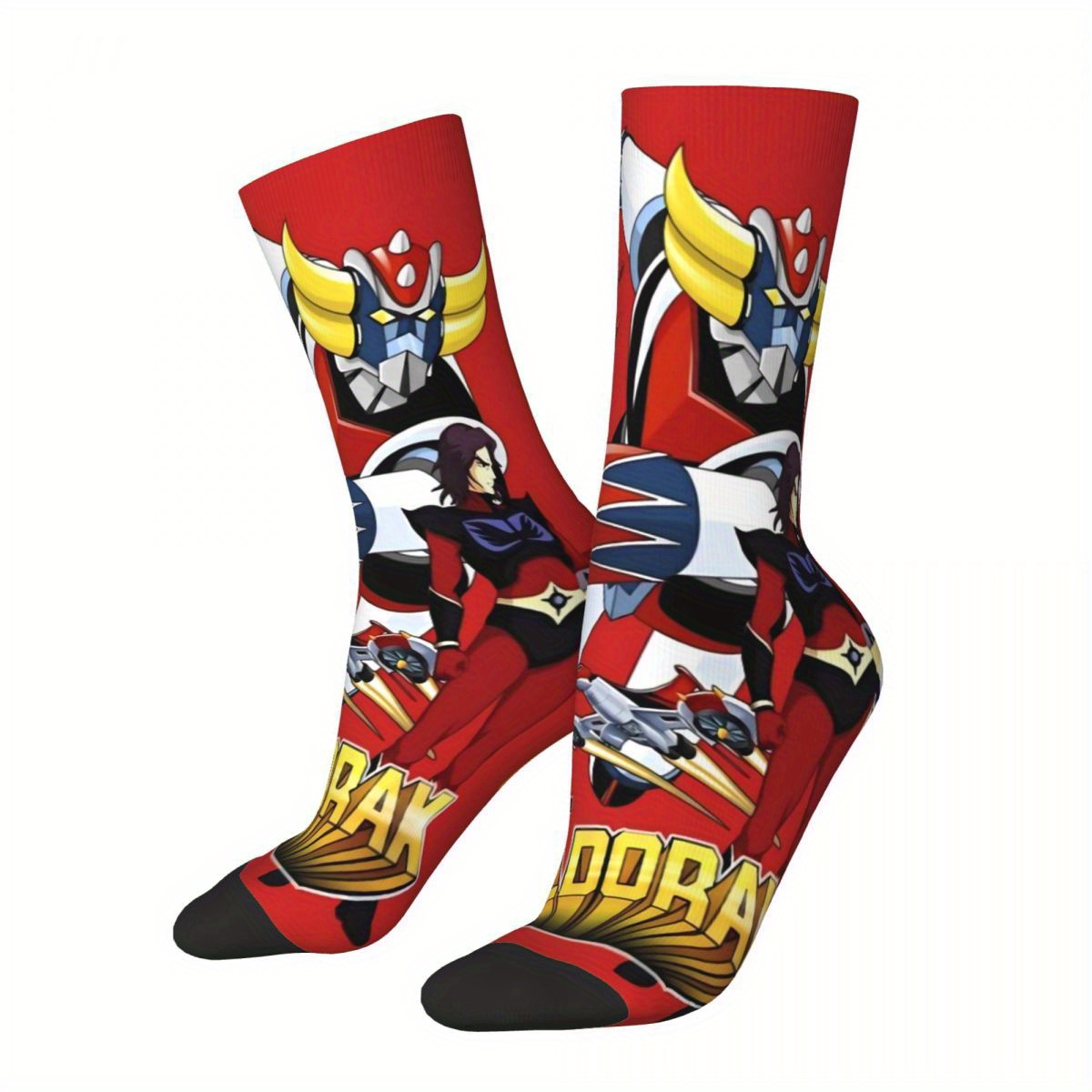 

1 Pair Anime-themed Unisex Crew Socks, Knit Polyester & Spandex , Machine Washable, Novelty Random