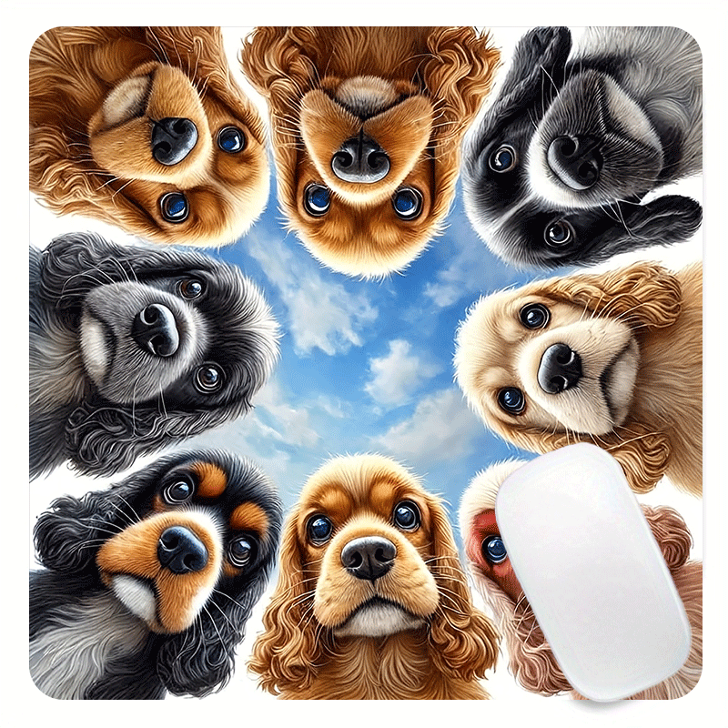 TEMU 【犬、コッカー・スパニエル】マウスパッド - 洗濯可能 デスクマット、PCノートパソコン、オフィス、ゲーム作業スペースの装飾に最適、デスクトップマウスパッド、パターン入りマウ