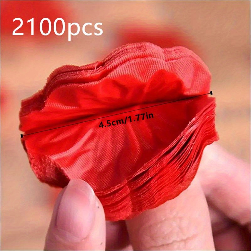 Image of 2100pcs Romantic Red Rose Petals - Decorative Swags For Wedding And Valentine's Day - Artificial Flowers For Party, Event