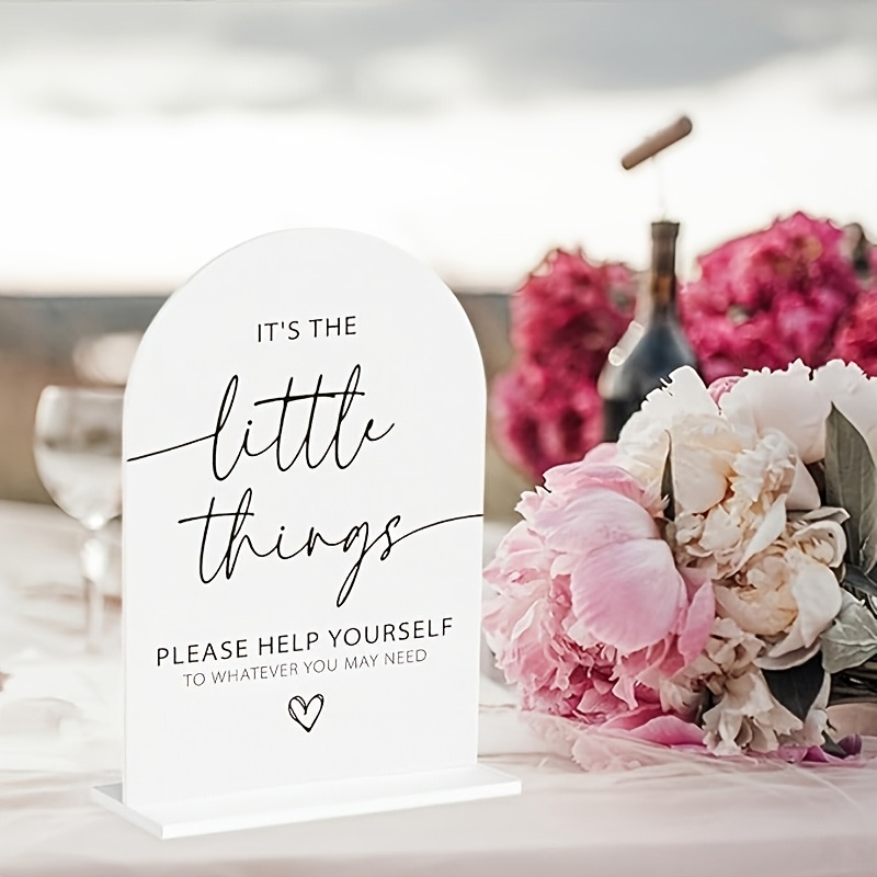 TEMU 2d Flat, 1 Item, Wedding Bathroom Decoration Signs, Bridal Party Bathroom Basket Signs For Engagement, Baby Shower Table Decorations, Acrylic