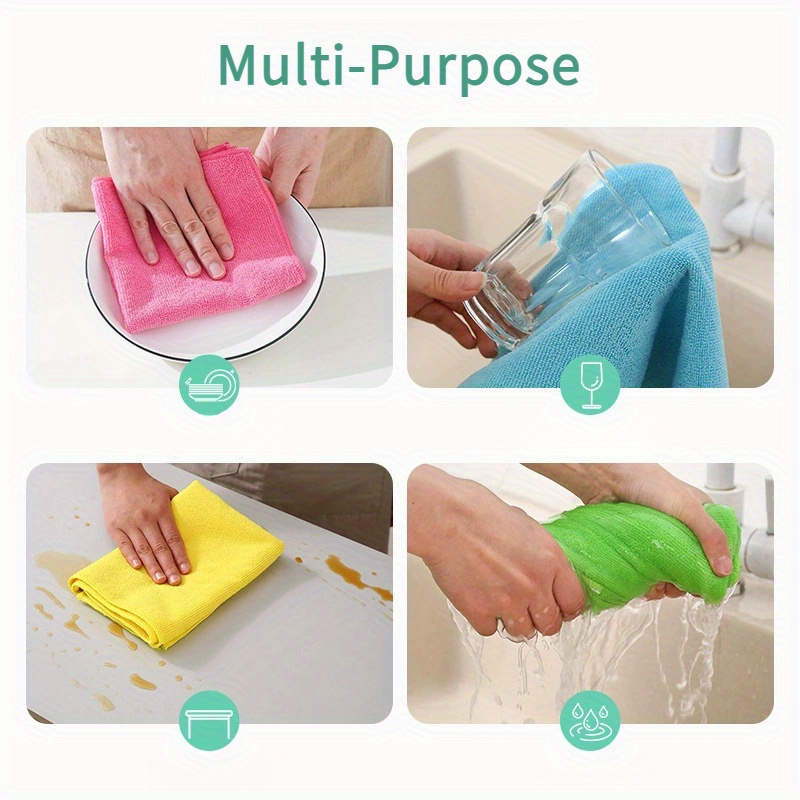 50-Pack Microfiber Cleaning Towels 16x16 in, Absorbent, Durable, Quick-Drying, Reusable Cloths for Kitchen and Commercial Use