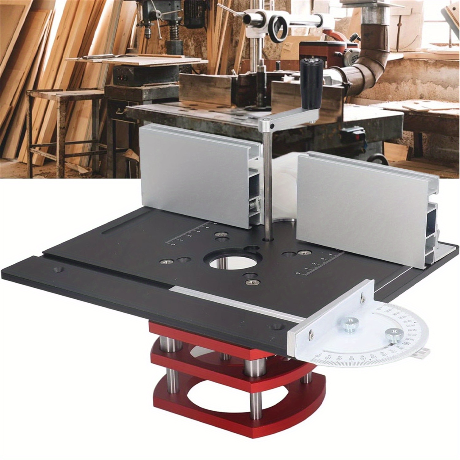 E-shop Router Kantenschneider Frästisch mit einer maximalen Hubhöhe von 51 mm, entwickelt für Nutfräsen, Trimmen und Schleifen im