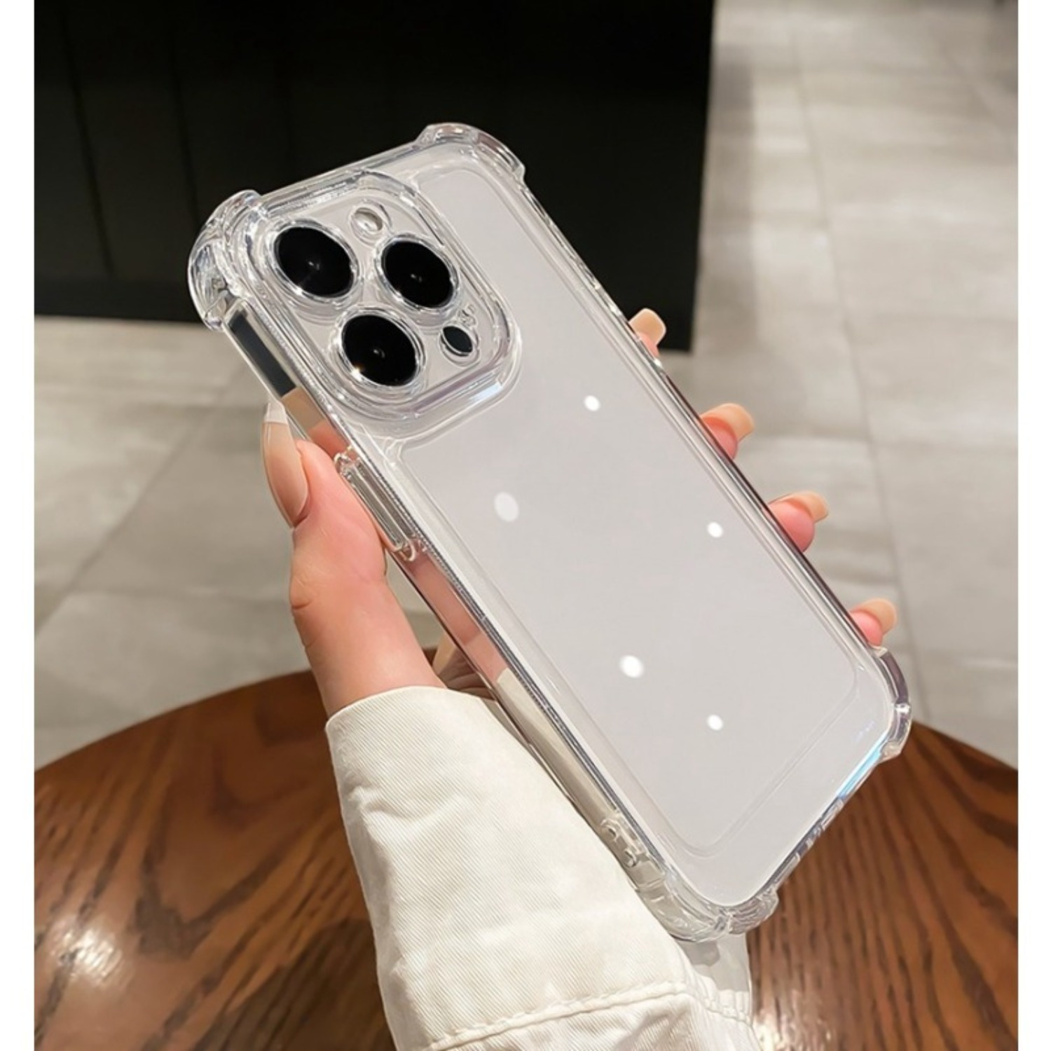 Luxury Clear Bumper Cover for Iphone 14 15 16 Pro Max Plus - Acrylic Shock-Resistant Transparent Phone Case