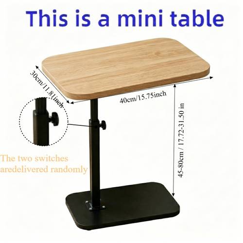 Adjustable Height Lift-Top Sofa Side Table & Computer Desk with Desktop - Modern Rustic Mini Desk Suitable for Small Spaces, Easy Assembly Sturdy Frame, Suitable for Home Office, Bedside Table, Compact Apartment Furniture