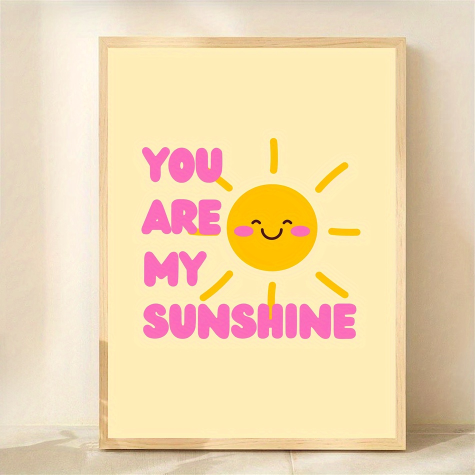 TEMU 1 pièce, 2D Plat, Cadre, 12x16 Pouces, "Tu Es Mon Soleil" Art Mural, Décoration de Soleil Mignonne, Positive pour Chambre d'Enfants Garçons,