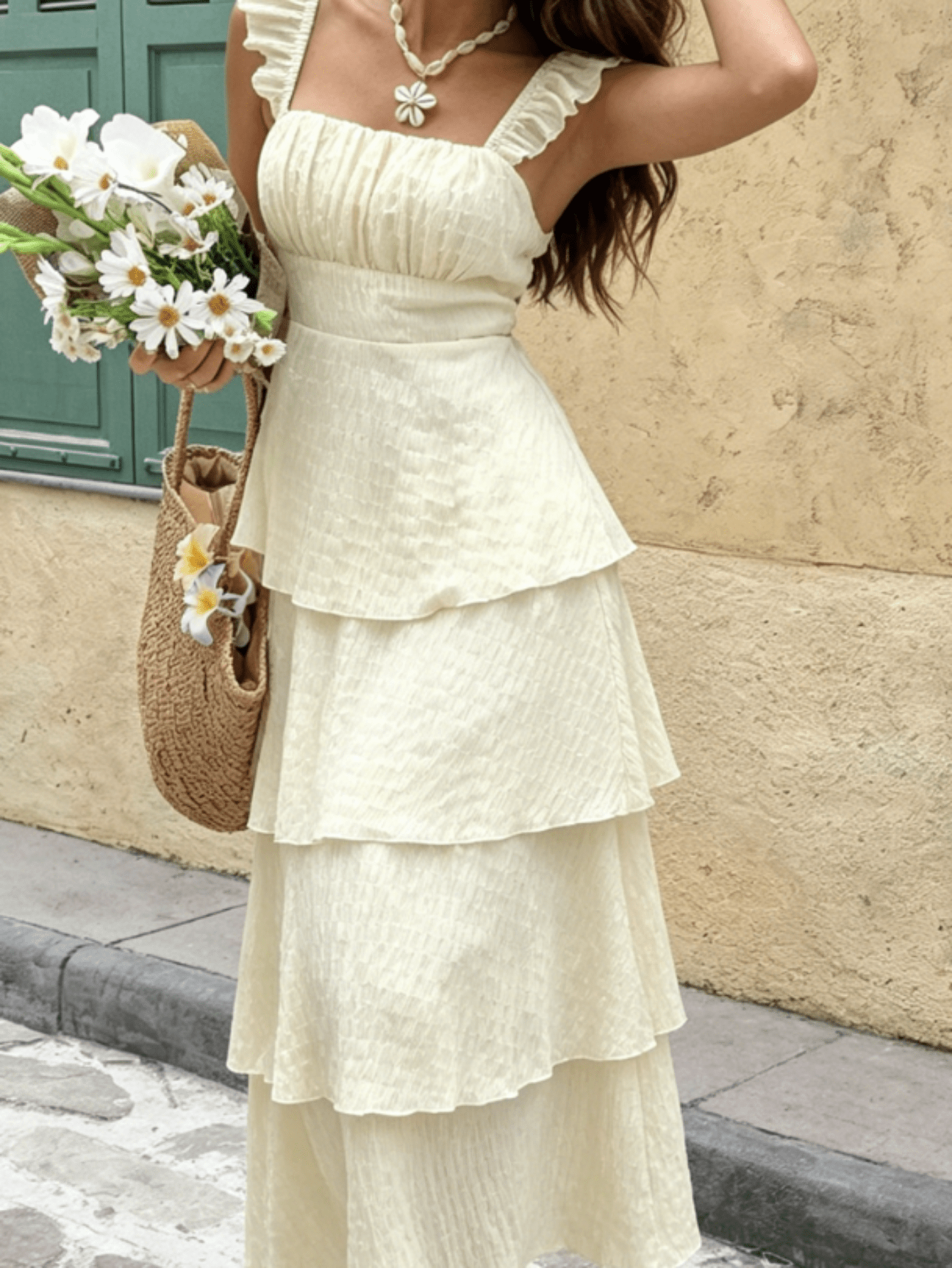 white christmas dresses Cream Lace Midi Dress – Aquarius Brand main image 0