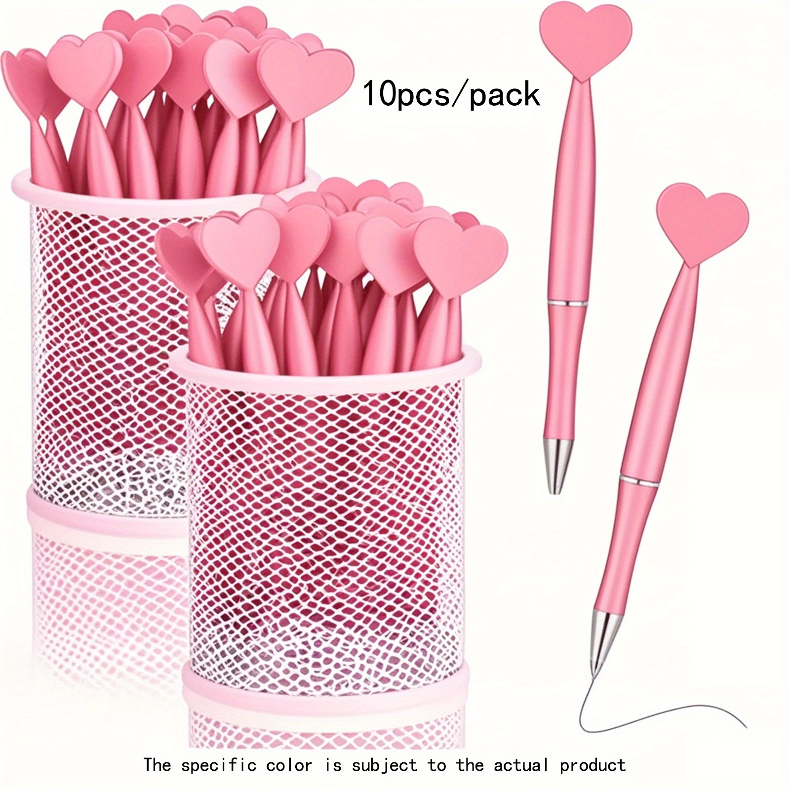 TEMU 10pcs -shaped Rotary Ballpoint Pens, Suitable For School Office Supplies, Love And Romantic Writing Tools, Wedding , Office Supplies,