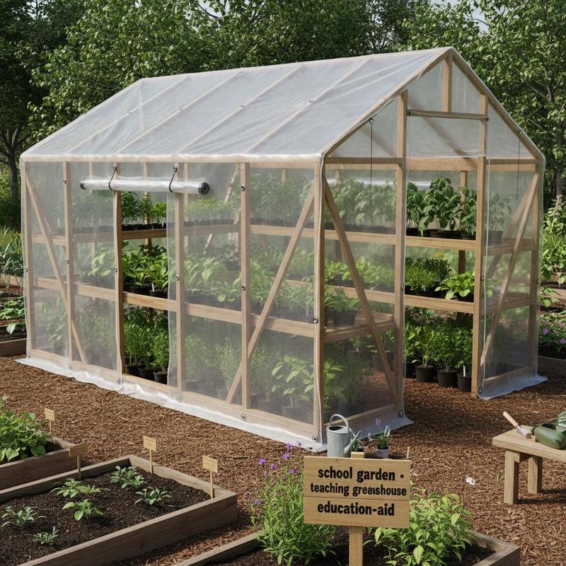 Image of 4x4 Meter Transparent Tarpaulin, Suitable For Gardens, Patios, And Agriculture, Made Of Pe Material, Reinforced Edges, Metal Eyelets, , Medium Weight.
