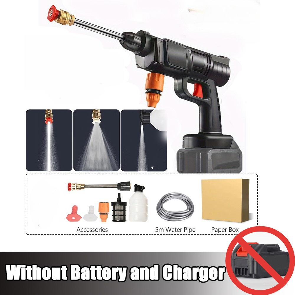 portable electric high cordless pressure washing machine heavy duty spray gun compatible with car driveway no tank for   garden plastic material battery powered no battery included Product details 1