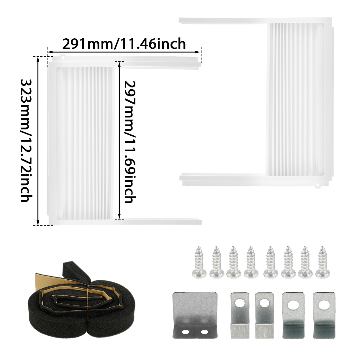 1 set   adjustable window air conditioner side panels and frame kit dust proof insulation ac filler panels   pvc material no power needed for   heat and pollen sealing details 7