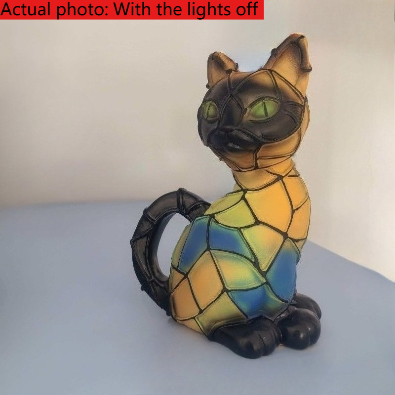 TEMU Colorful Retro Cat Night Light: Features A Warm, Soothing Glow And A Bohemian Style. For Cat Lovers, Ideal For A Cozy, Relaxing Ambiance In Living Rooms, Bedrooms, Or On Desks.