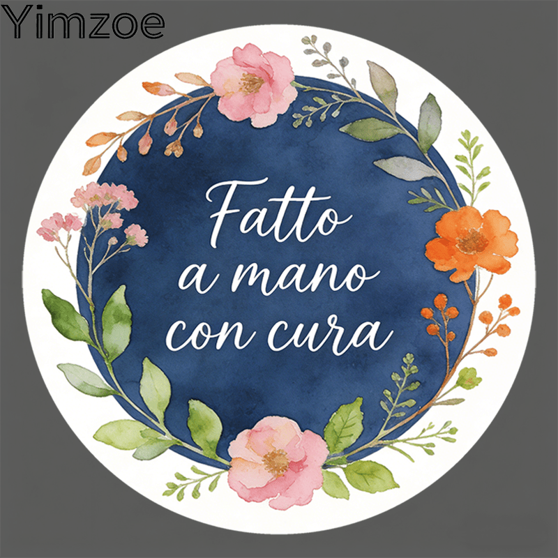 TEMU Yimzoe 96pz/288pz Adesivi Rotondi a - con Testo " a ", Design Corona ad , per Imballaggio, Etichettatura Scatole Regalo Fatte a , Decorazioni ,